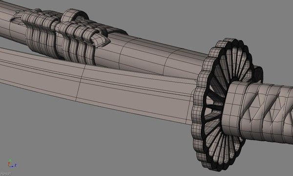 japanese dai-katana katana black 3d model - Black Dai-Katana.scn... by Polygon Pusher
